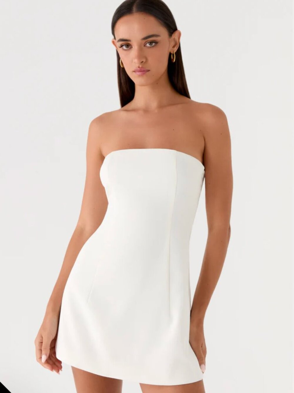 Peppermayo Della Strapless Mini Dress White | Size 0 | Like New
